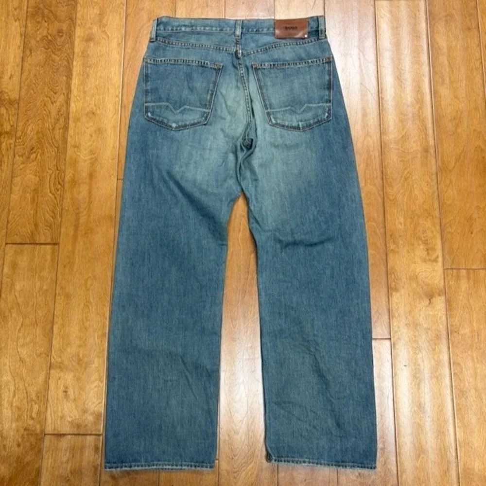Boss Hugo Boss Selvedge Denim Jeans Comfort Fit Faded Mens Size 33 Designer